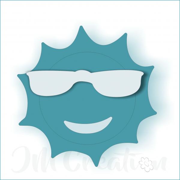 Stanzschablone - Sonne mit Brille